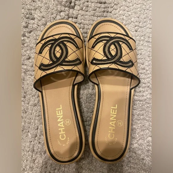 CHANEL | Shoes | Chanel Slides Sandals Authentic Comes With Box